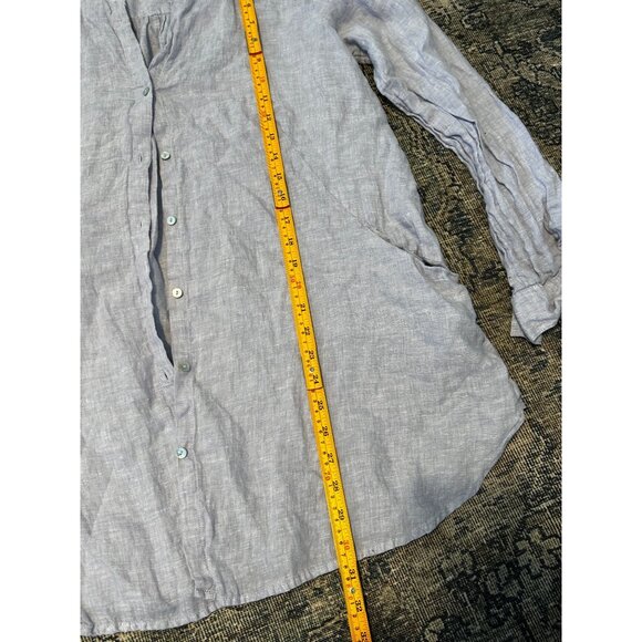 Sigrid Olsen Women’s 100% Linen Long Sleeve Top Sz XL Roll Tab Tunic Beachy - Picture 3 of 6